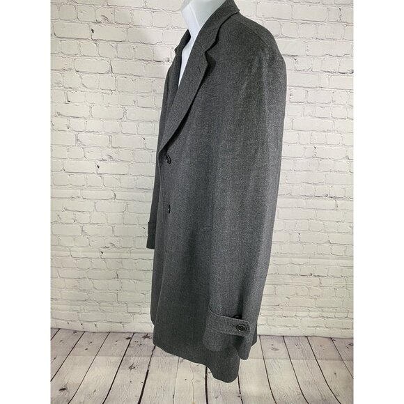 Paul Betenly Lanificio Filarte 100% Wool Gray Herringbone Jacket Coat 46R - Picture 11 of 11